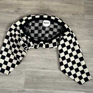 Checkered Bolero Sweater